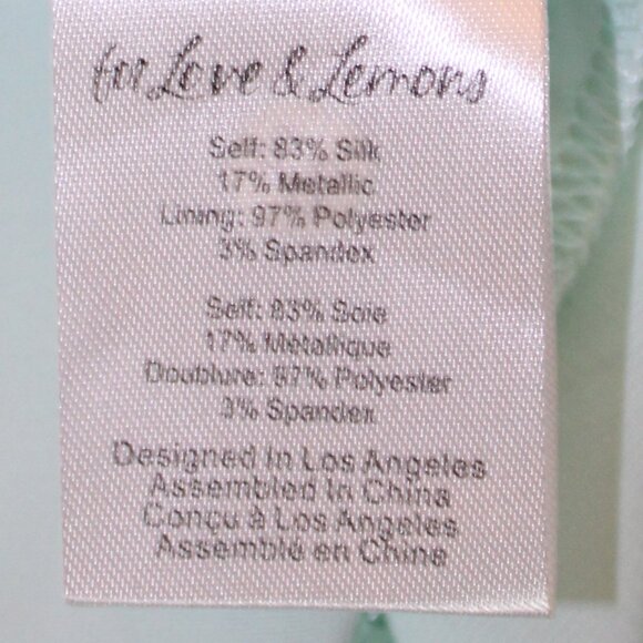 For Love & Lemons Mindy Mini Dress Mint Color With Sliver Hearts Size S … - Picture 11 of 13